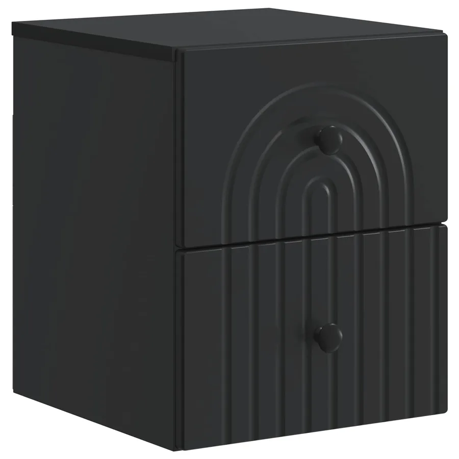Cabinet de chevet mural avec tiroir Noir 33 x 34,5 x 40 cm - 2