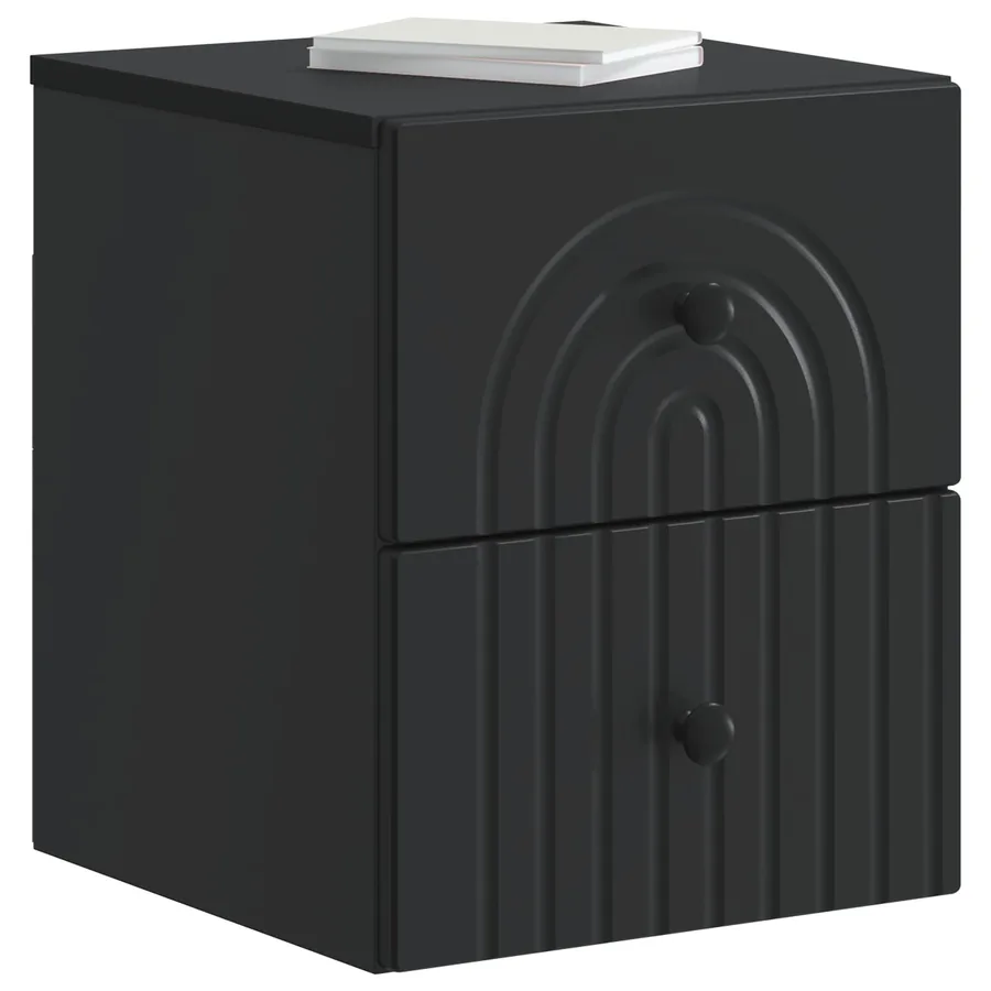Cabinet de chevet mural avec tiroir Noir 33 x 34,5 x 40 cm - 3