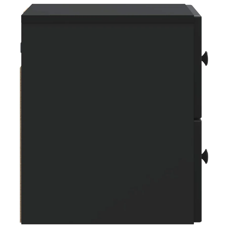 Cabinet de chevet mural avec tiroir Noir 33 x 34,5 x 40 cm - 6