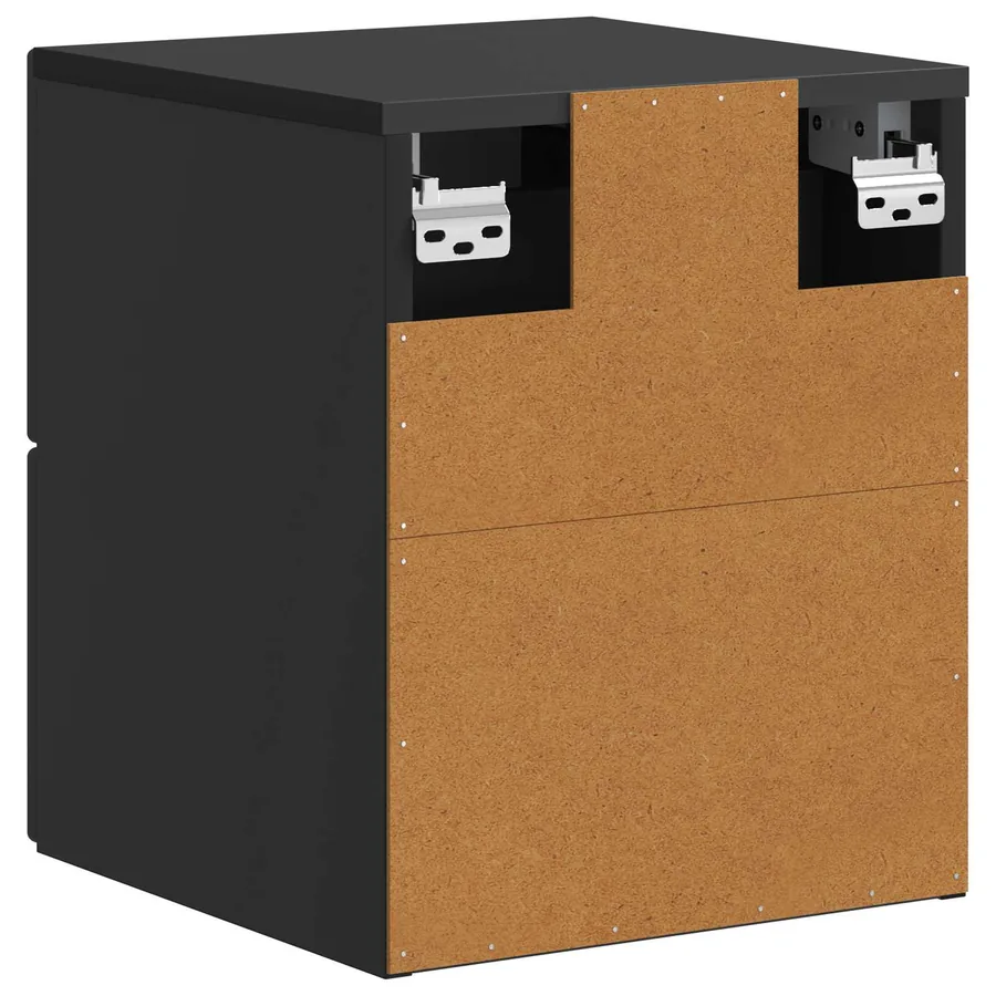 Cabinet de chevet mural avec tiroir Noir 33 x 34,5 x 40 cm - 7