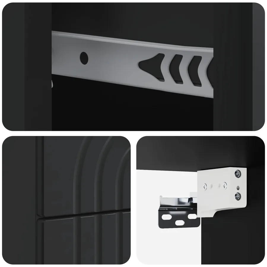 Cabinet de chevet mural avec tiroir Noir 33 x 34,5 x 40 cm - 8