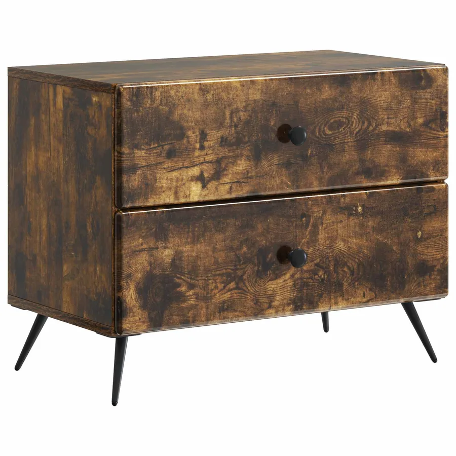 Cabinet de chevet avec tiroir Chêne fumé 62 x 34,5 x 47,5 cm - 2