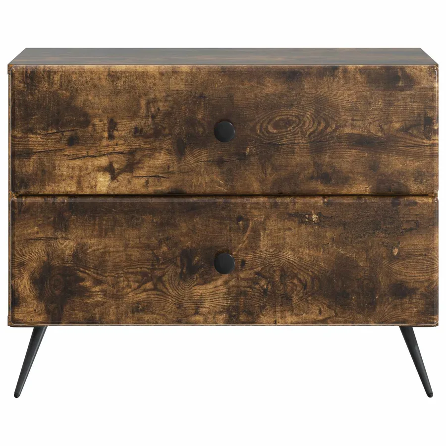 Cabinet de chevet avec tiroir Chêne fumé 62 x 34,5 x 47,5 cm - 5