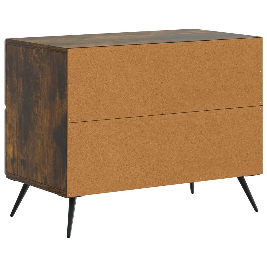 Cabinet de chevet avec tiroir Chêne fumé 62 x 34,5 x 47,5 cm - 7