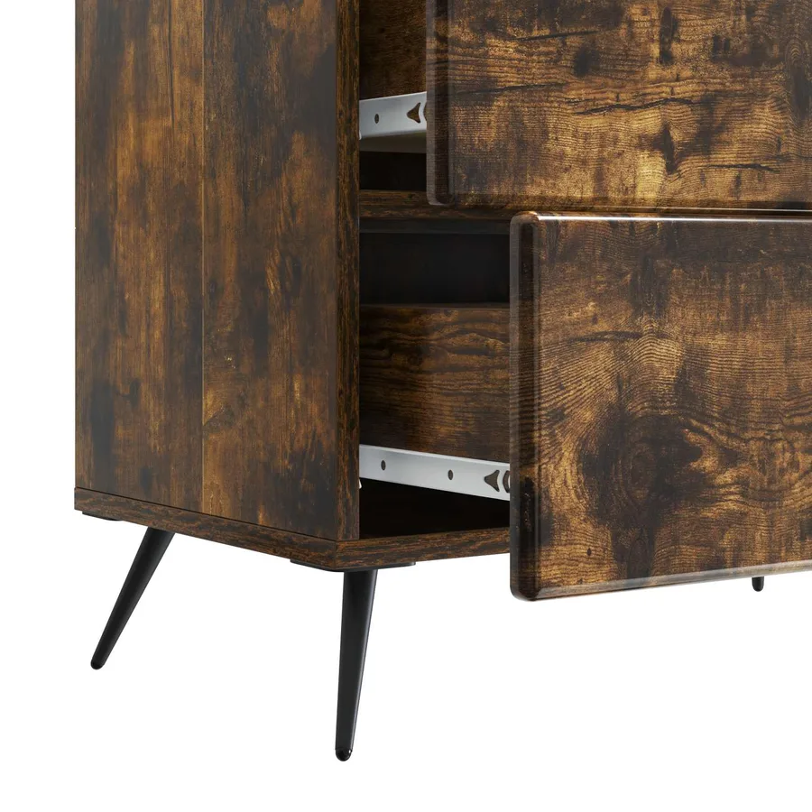 Cabinet de chevet avec tiroir Chêne fumé 62 x 34,5 x 47,5 cm - 9