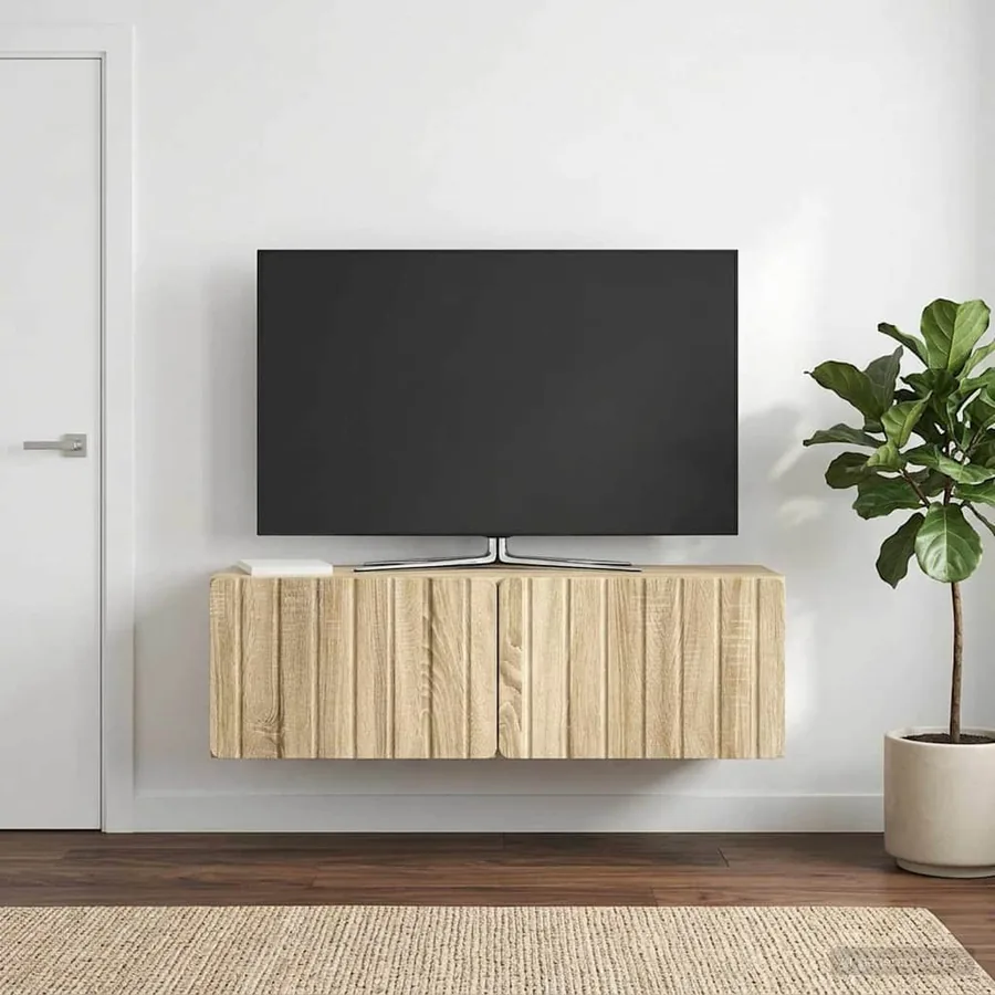 Meuble TV mural 98 x 31 x 30 cm Chêne Sonoma Bois d'ingénierie