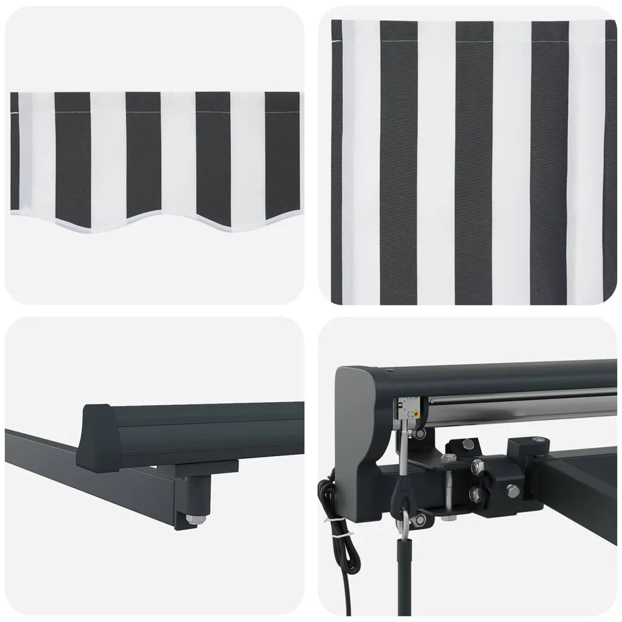 Auvent rétractable électrique Anthracite et blanc 2,5 x 2 m - 7