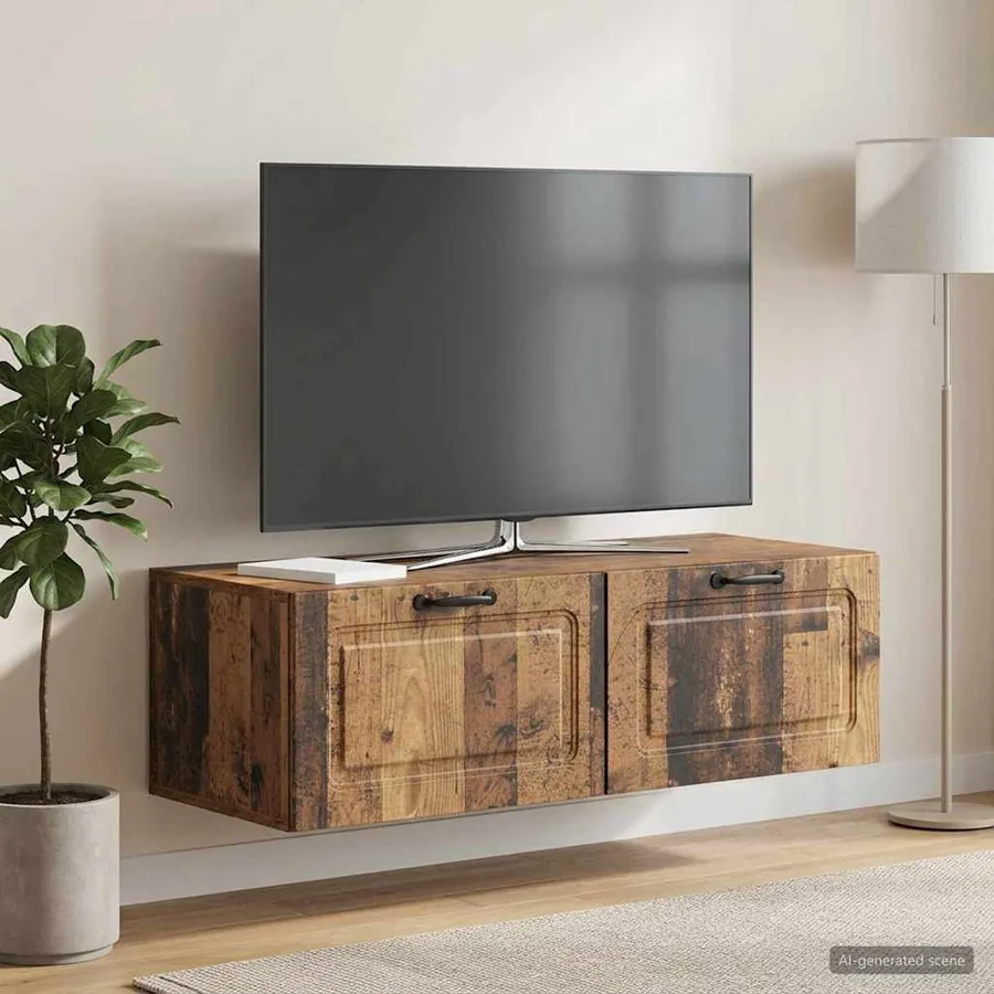 Meuble TV mural Bois ancien 98 x 41 x 30 cm Bois d'ingénierie