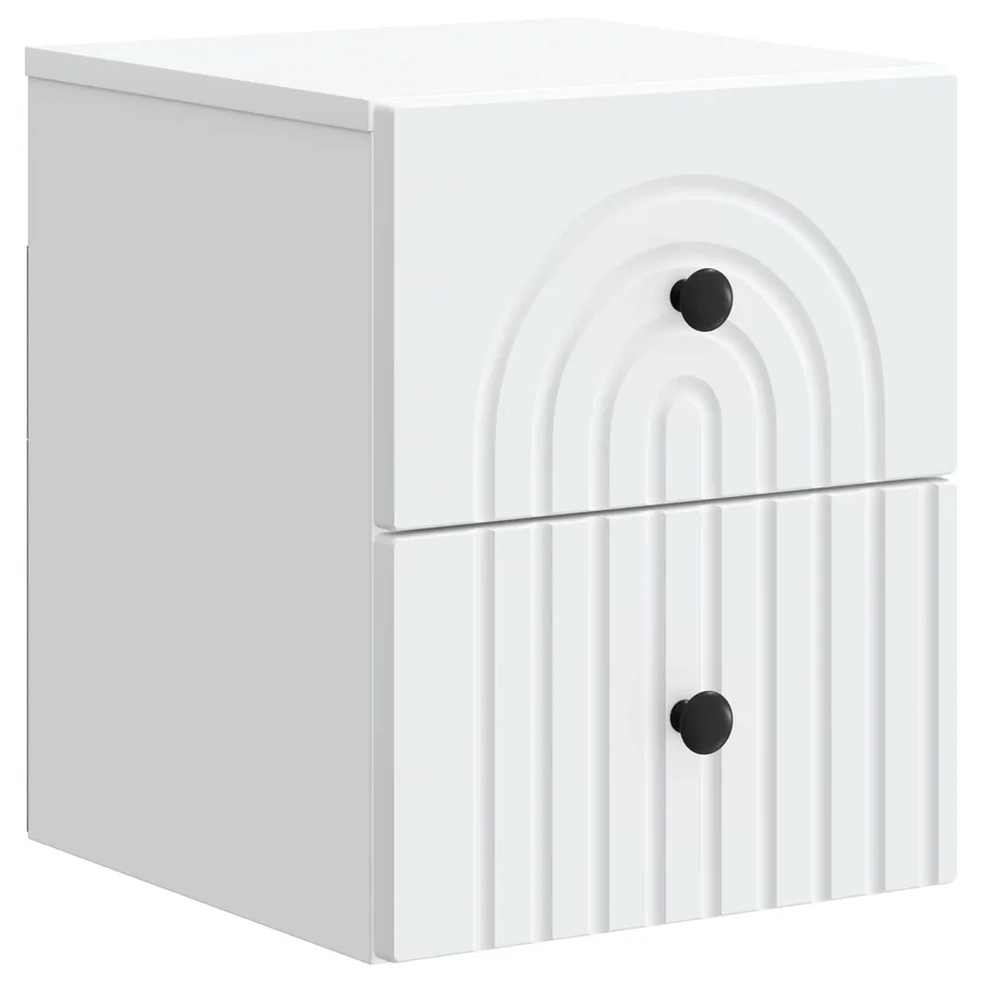 Cabinet de chevet mural avec tiroir Blanc 33 x 34,5 x 40 cm - 2