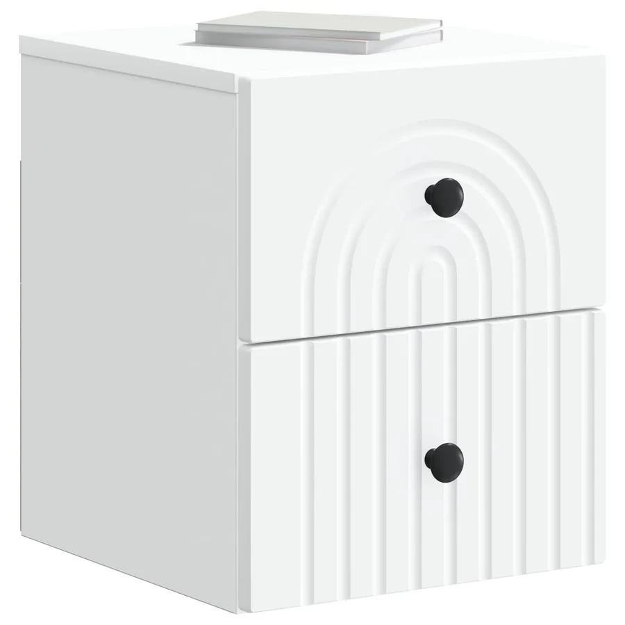 Cabinet de chevet mural avec tiroir Blanc 33 x 34,5 x 40 cm - 3