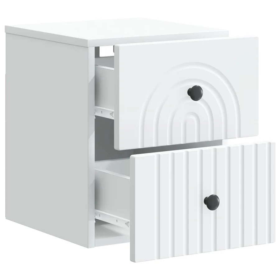 Cabinet de chevet mural avec tiroir Blanc 33 x 34,5 x 40 cm - 4