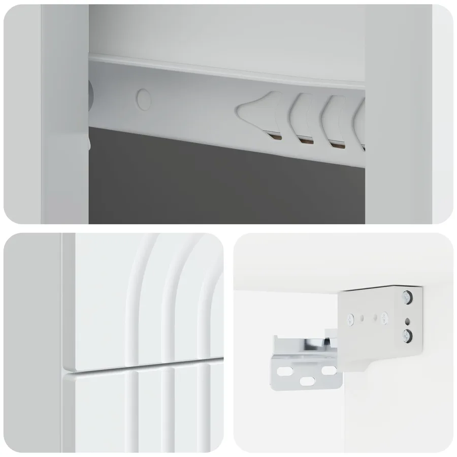 Cabinet de chevet mural avec tiroir Blanc 33 x 34,5 x 40 cm - 8