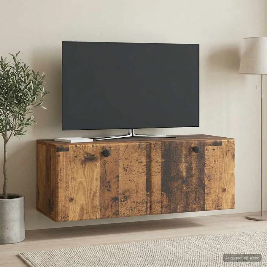 Meuble TV mural 78,5 x 31 x 30 cm Bois ancien Bois d'ingénierie