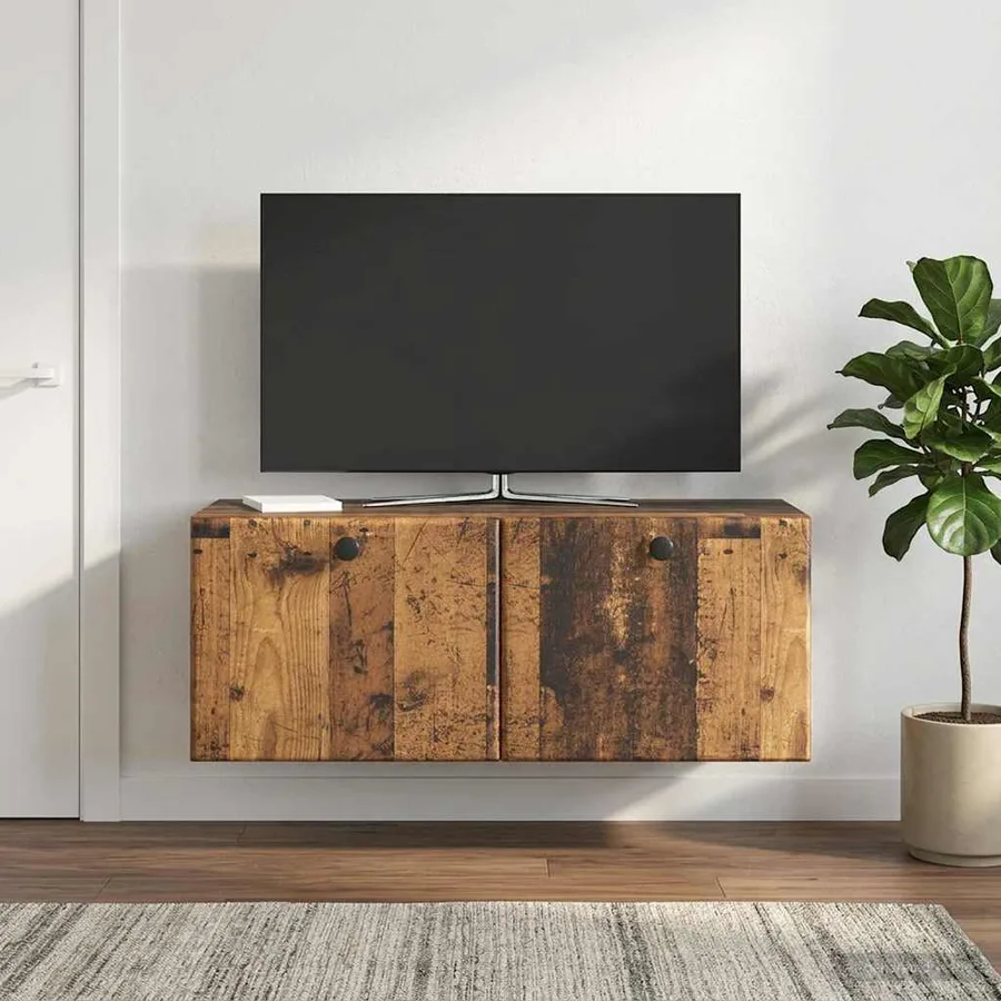 Meuble TV mural 78,5 x 31 x 30 cm Bois ancien Bois d'ingénierie - 4