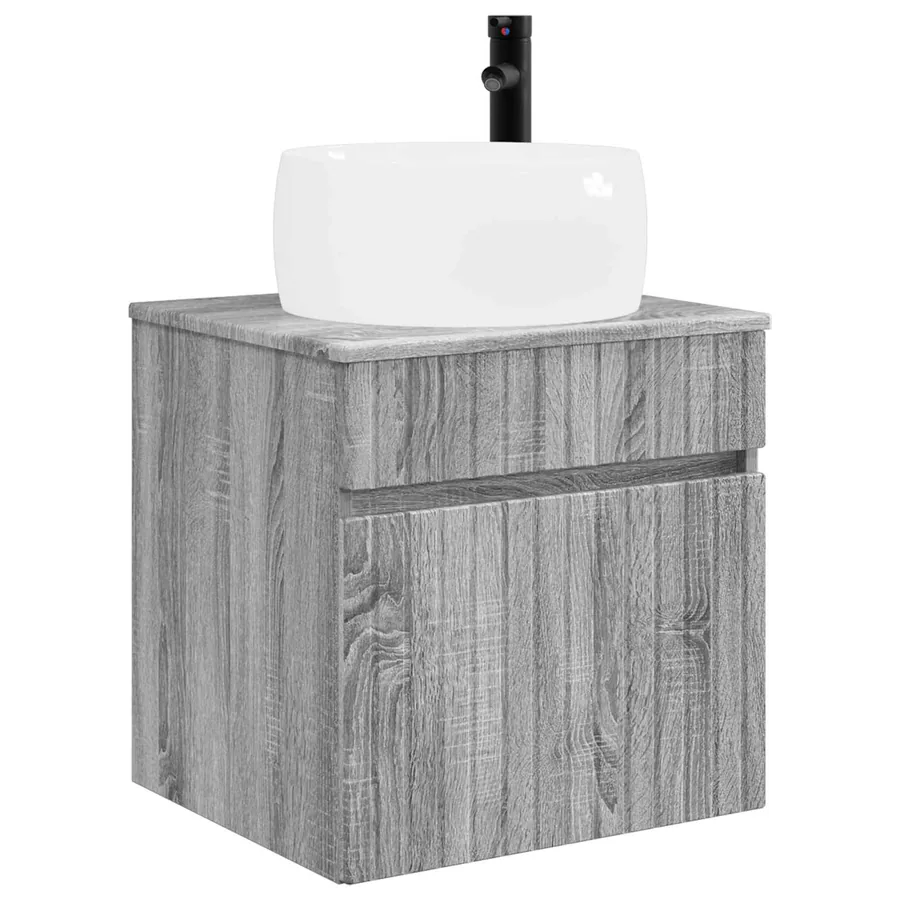 Meuble de lavabo mural Sonoma gris 49 x 44,5 x 66 cm - 2