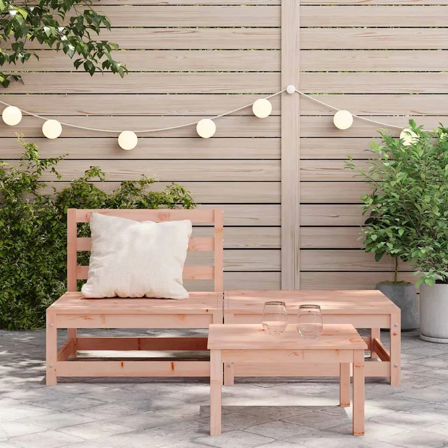 Canapé jardin sans accoudoirs repose-pieds bois massif douglas - 3