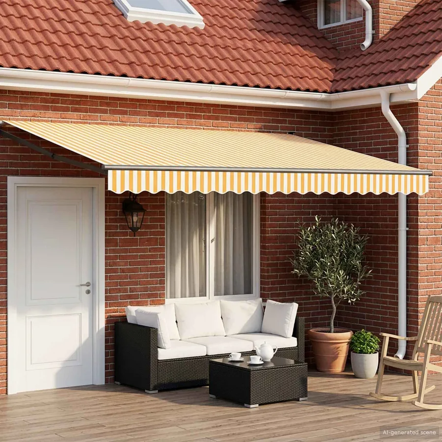 Auvent rétractable électrique Jaune, Blanc, Anthracite 4 x 2 m