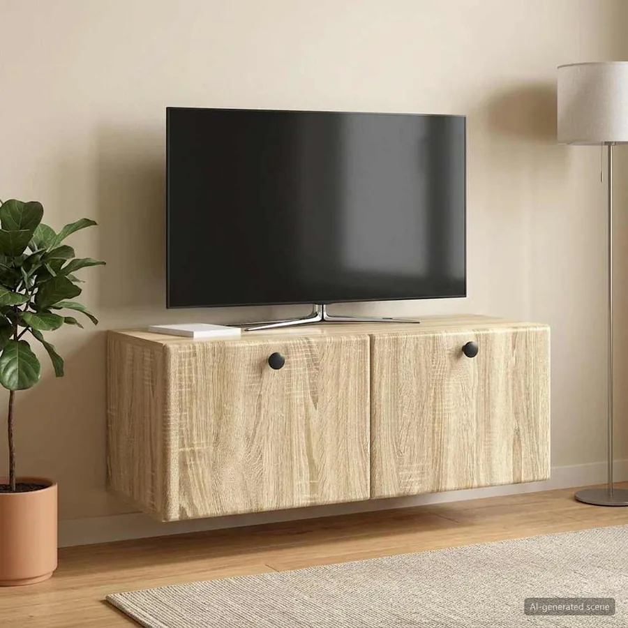Meuble TV mural 78,5 x 31 x 30 cm Chêne Sonoma - 4