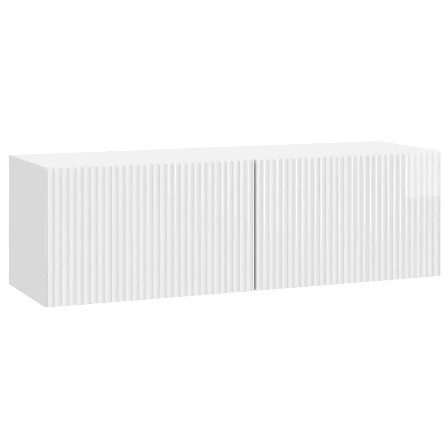 Meuble TV mural Montage mural Blanc brillant 98 x 31 x 30 cm - 2