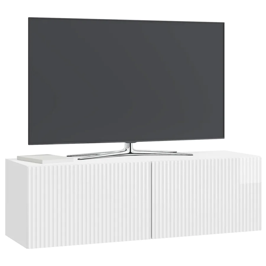 Meuble TV mural Montage mural Blanc brillant 98 x 31 x 30 cm - 3