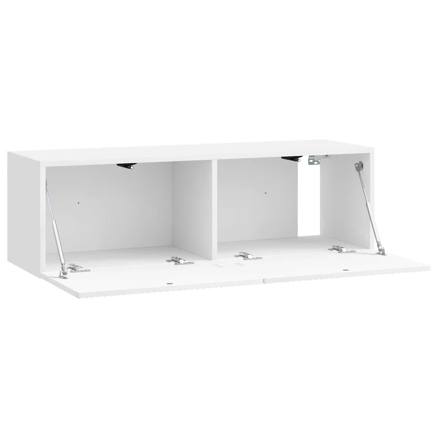 Meuble TV mural Montage mural Blanc brillant 98 x 31 x 30 cm - 5
