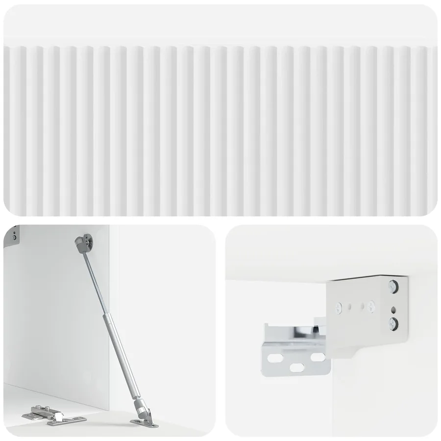 Meuble TV mural Montage mural Blanc brillant 98 x 31 x 30 cm - 9