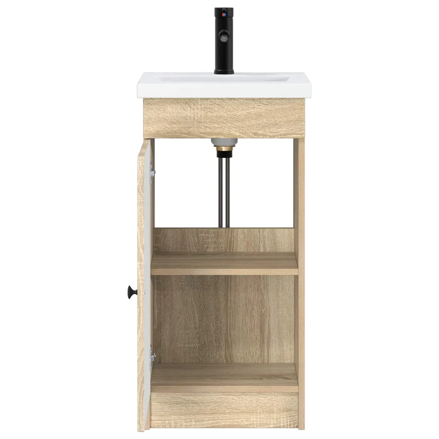 Meuble de salle de bain avec évier Chêne Sonoma - 4