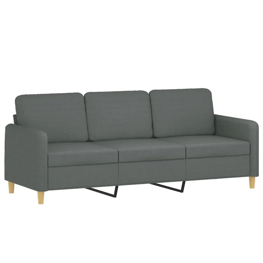 Canapé à 3 places Gris foncé 180 cm Tissu - 2
