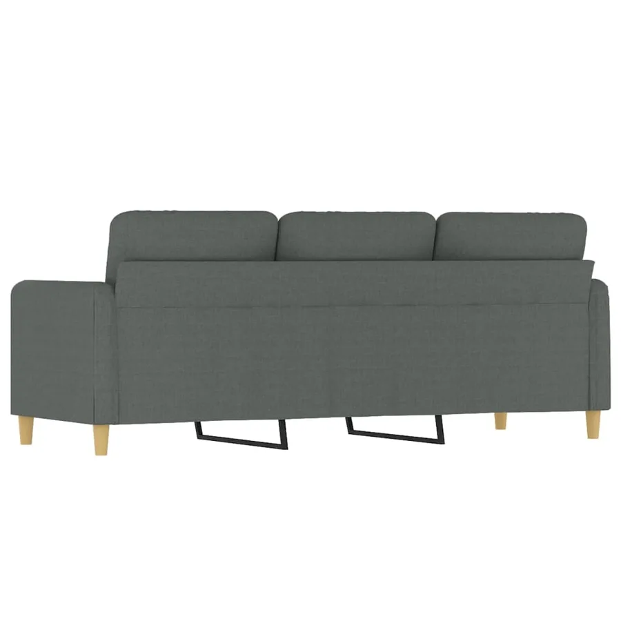Canapé à 3 places Gris foncé 180 cm Tissu - 5
