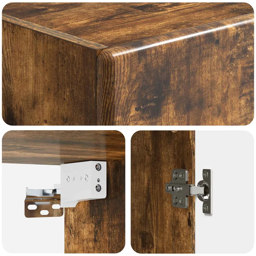 Armoire Murale Chêne fumé 33 x 34,5 x 90 cm Bois d'ingénierie - 7