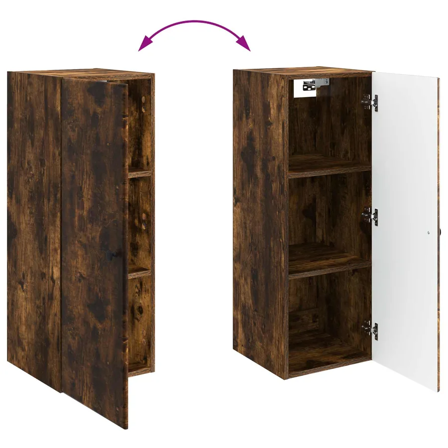 Armoire Murale Chêne fumé 33 x 34,5 x 90 cm Bois d'ingénierie - 8