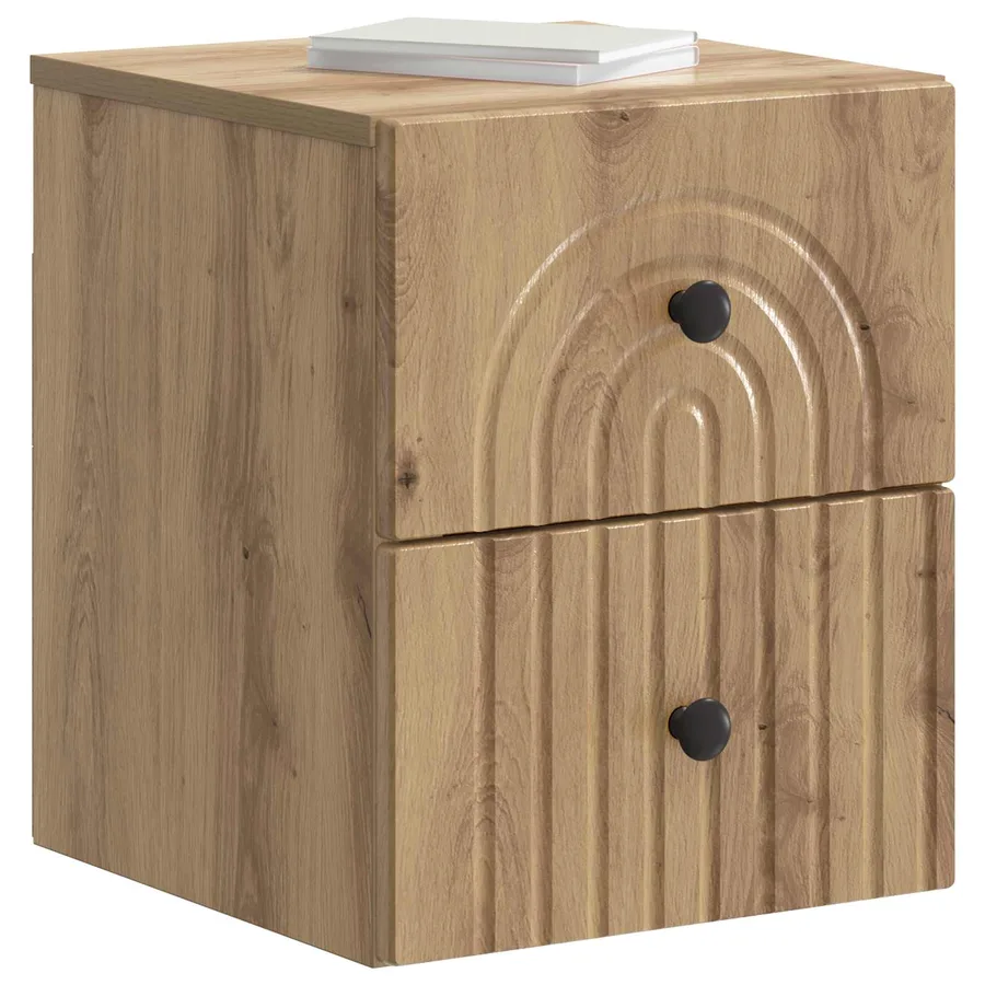 Cabinet de chevet mural 2 pc Chêne artisanal 33 x 34,5 x 40 cm - 3