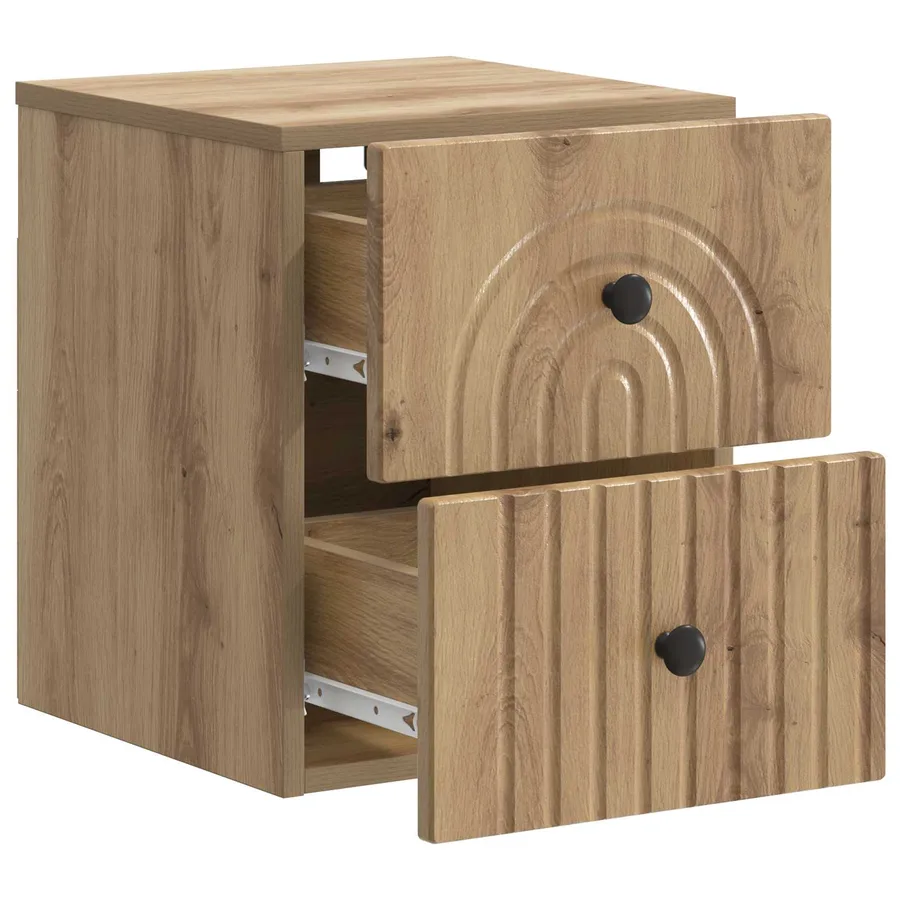 Cabinet de chevet mural 2 pc Chêne artisanal 33 x 34,5 x 40 cm - 6