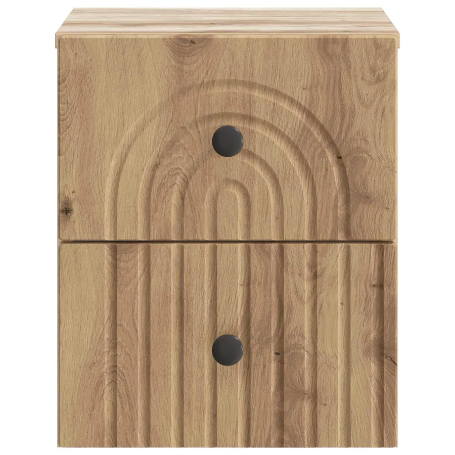 Cabinet de chevet mural 2 pc Chêne artisanal 33 x 34,5 x 40 cm - 7