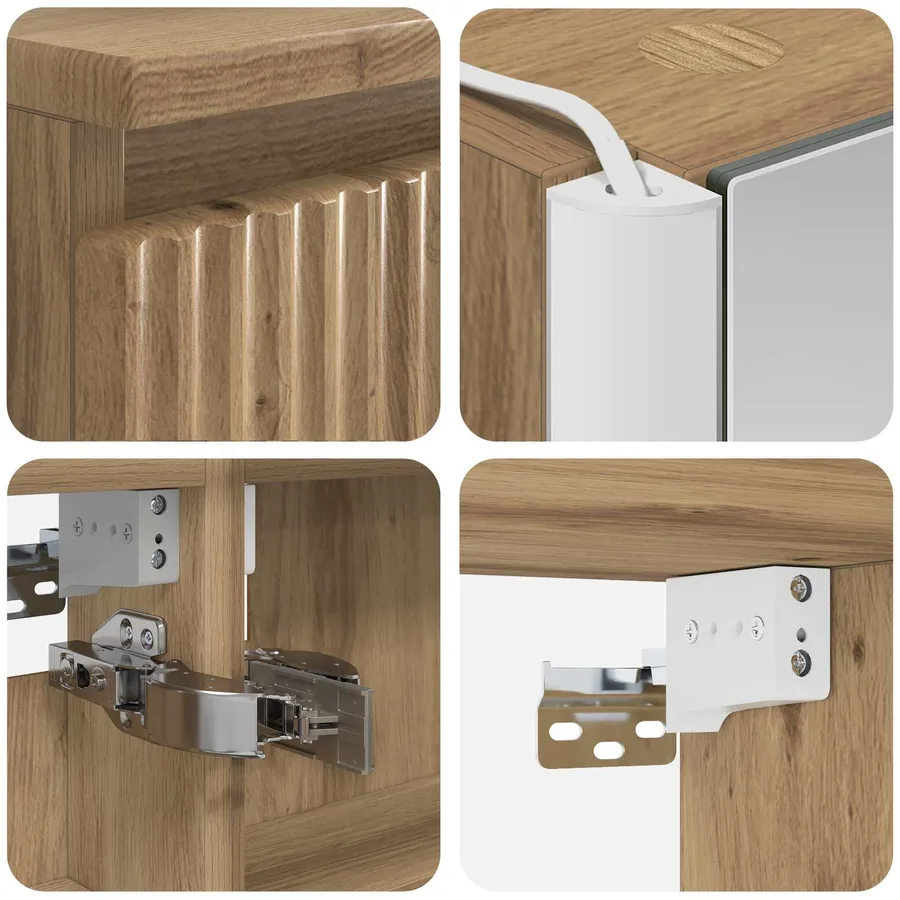 Ensemble de mobilier de salle de bain 6 pc Chêne artisanal - 8