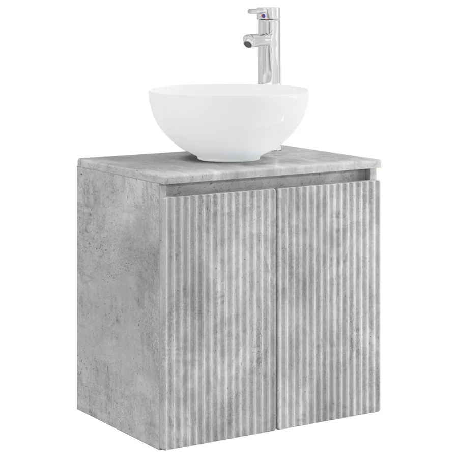 Ensemble d'armoire de salle de bain 5 pcs Gris béton - 6