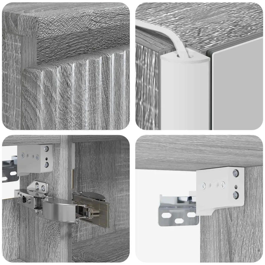 Ensemble de mobilier de salle de bain 6 pcs Sonoma gris - 8