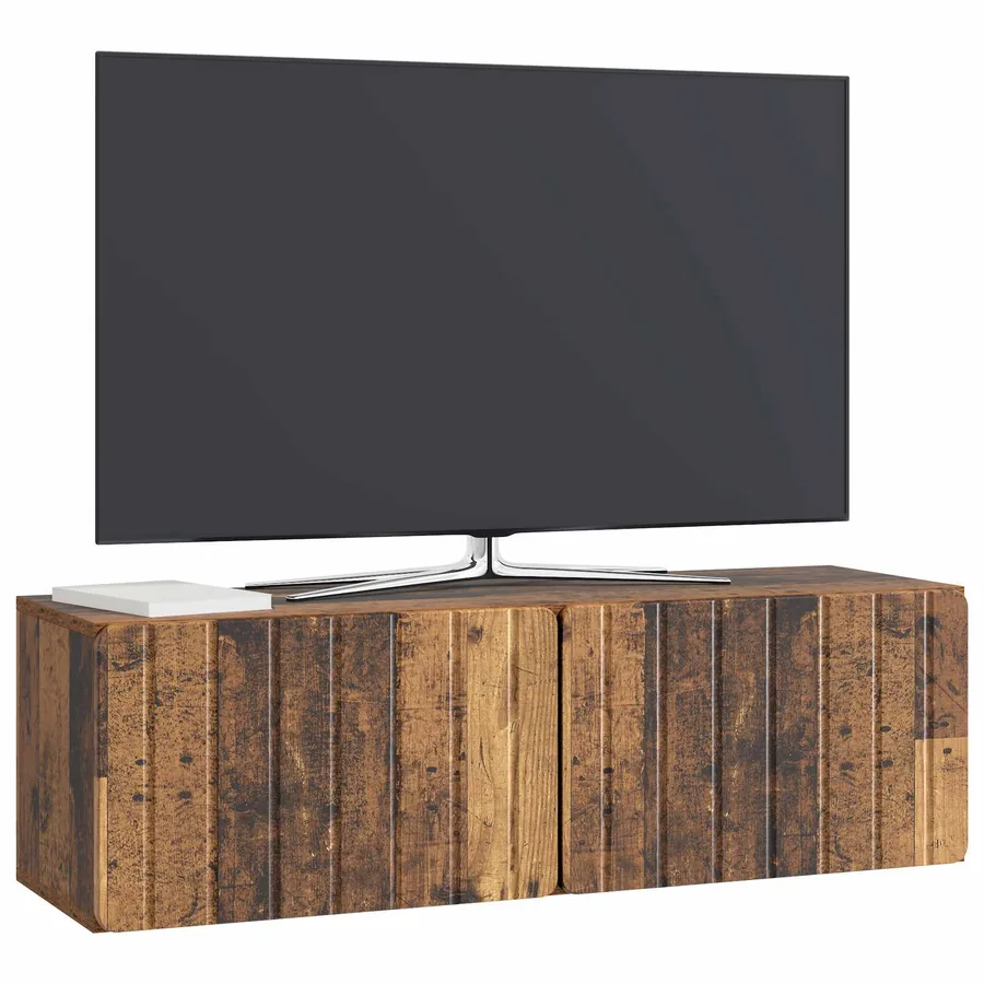Meuble TV mural 98 x 31 x 30 cm Bois ancien Bois d'ingénierie - 3