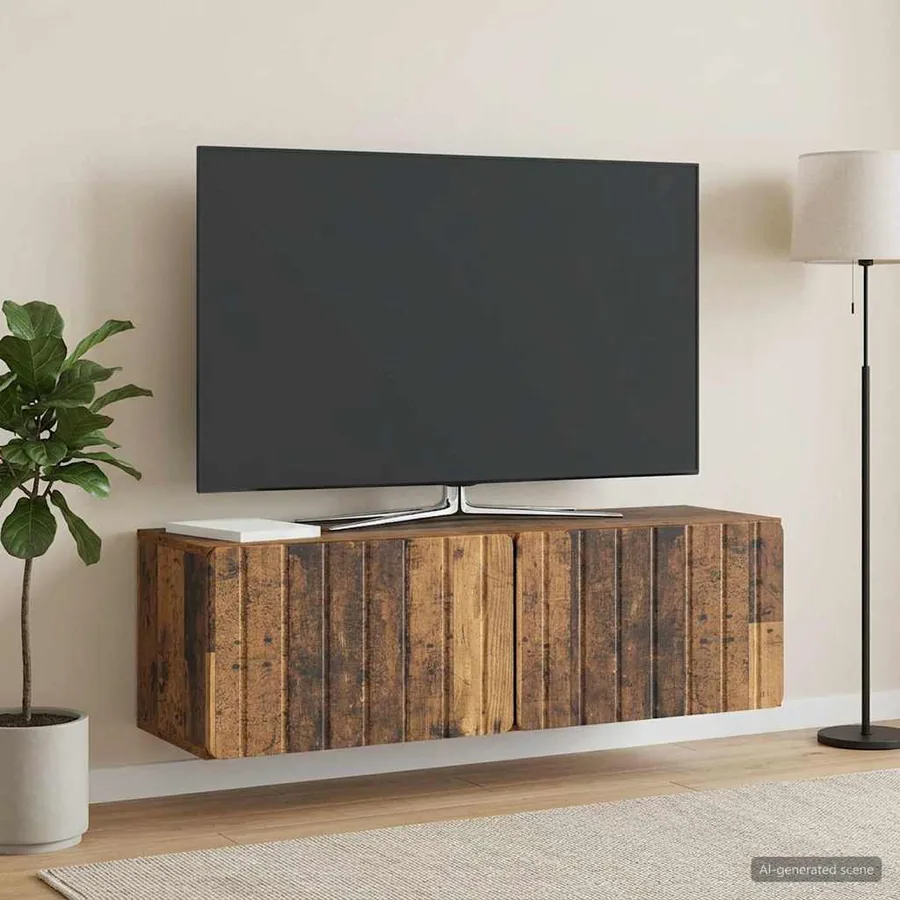 Meuble TV mural 98 x 31 x 30 cm Bois ancien Bois d'ingénierie - 4