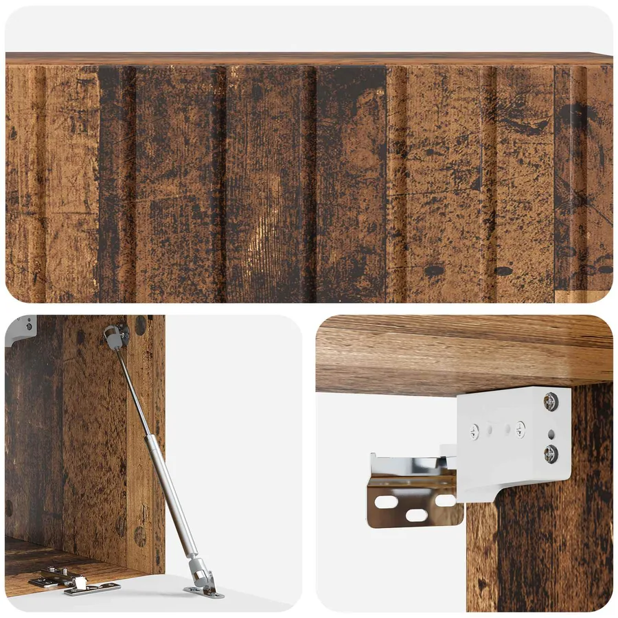 Meuble TV mural 98 x 31 x 30 cm Bois ancien Bois d'ingénierie - 9