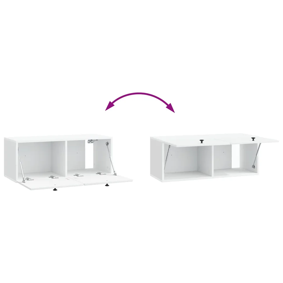 Meuble TV mural 78,5 x 31 x 30 cm Blanc Bois d'ingénierie - 10