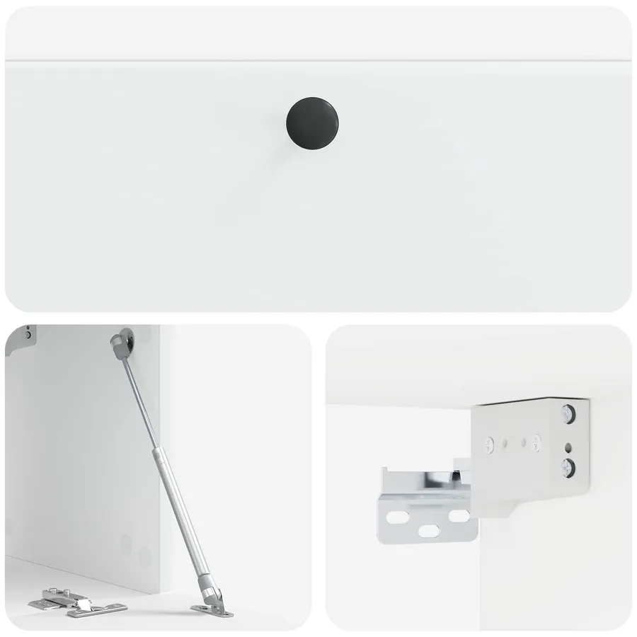 Meuble TV mural 78,5 x 31 x 30 cm Blanc Bois d'ingénierie - 9