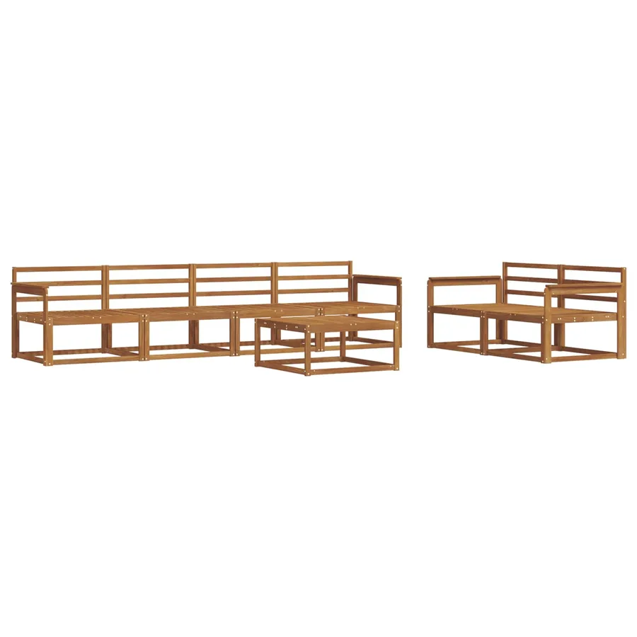 Ensemble de canapés d'extérieur 7 pcs Naturel - 2