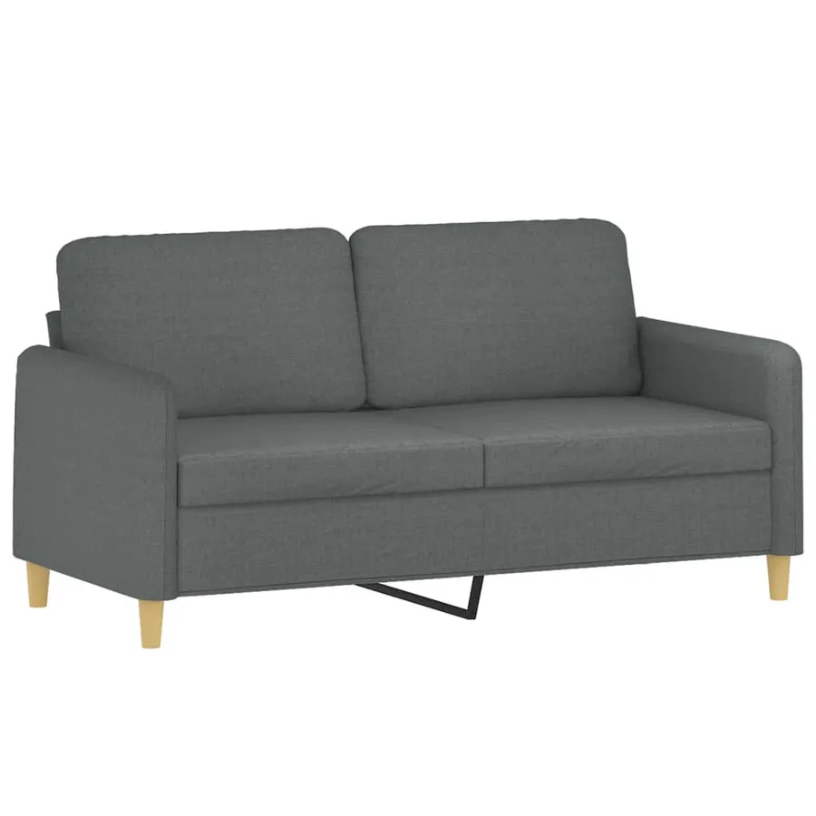 Canapé 2 places avec oreillers gris foncé 140 cm tissu - 4