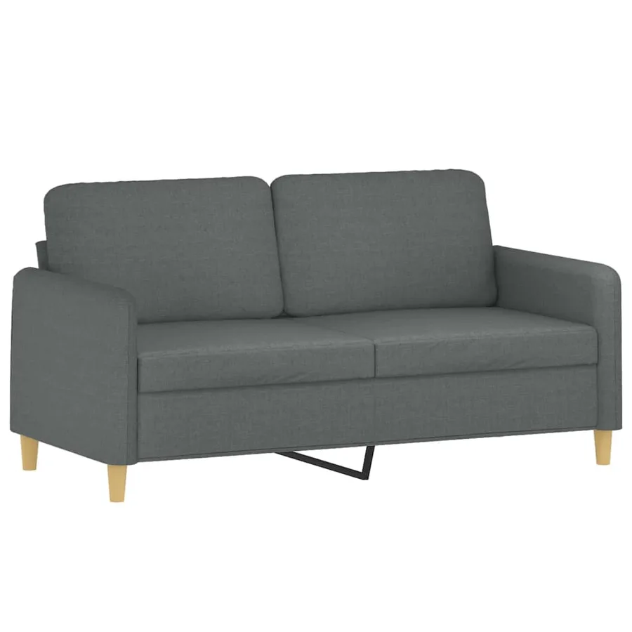 Canapé à 2 places Gris foncé 140 cm Tissu - 2