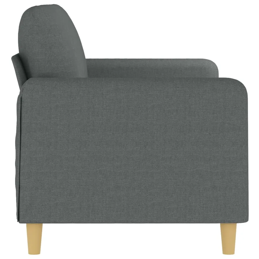 Canapé à 2 places Gris foncé 140 cm Tissu - 4