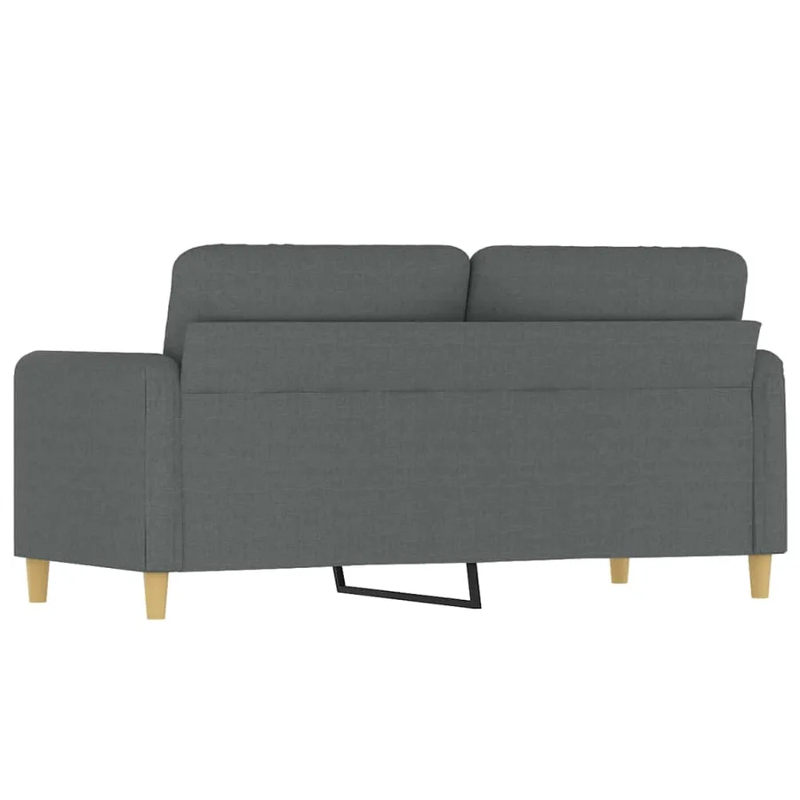 Canapé à 2 places Gris foncé 140 cm Tissu - 5