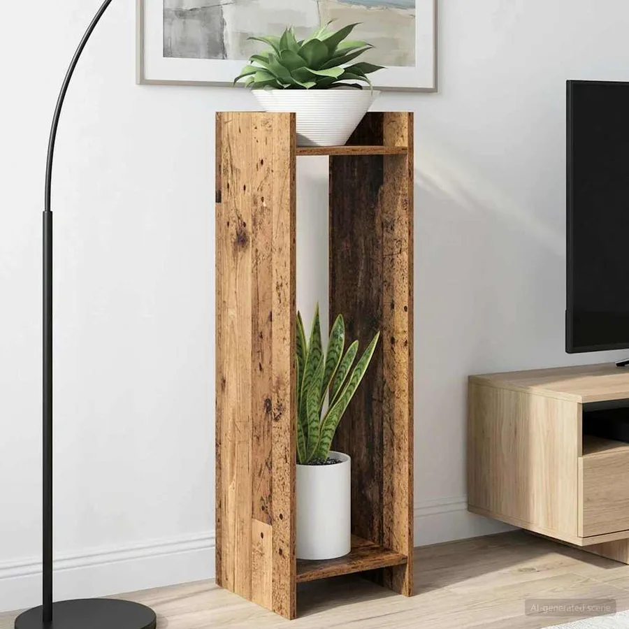 Support de Plante 2 pc Bois ancien 30 x 30 x 100 cm - 4