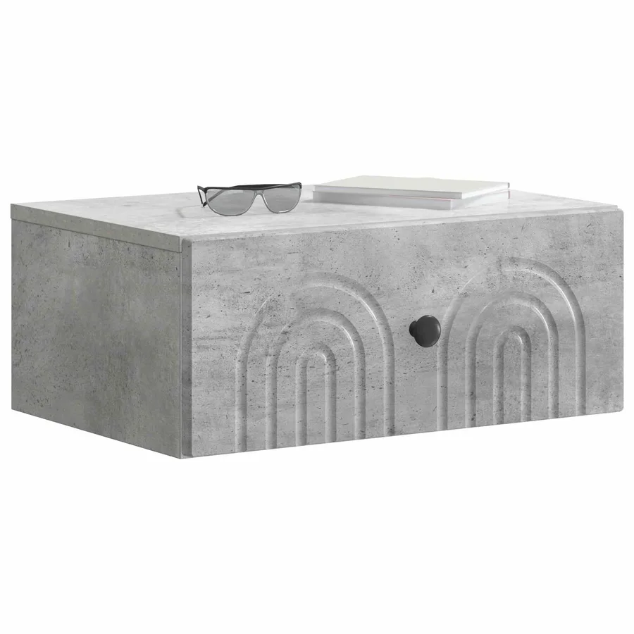 Cabinet de chevet mural 2 pcs Gris béton 49 x 34,5 x 20 cm - 3