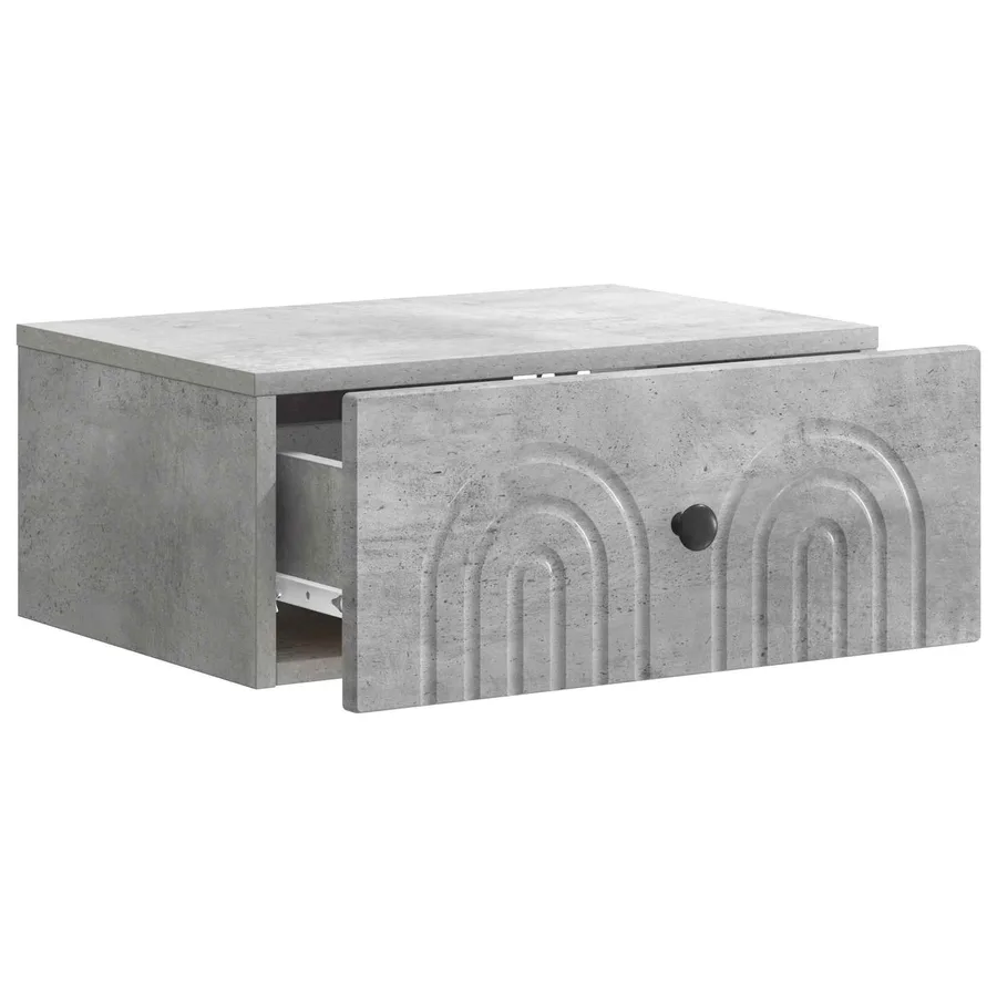 Cabinet de chevet mural 2 pcs Gris béton 49 x 34,5 x 20 cm - 6